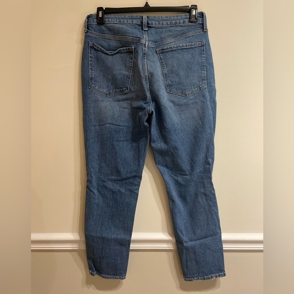 Old Navy OG Straight High Rise Jeans What a Dahlia Ripped Size 12 - Picture 5 of 7
